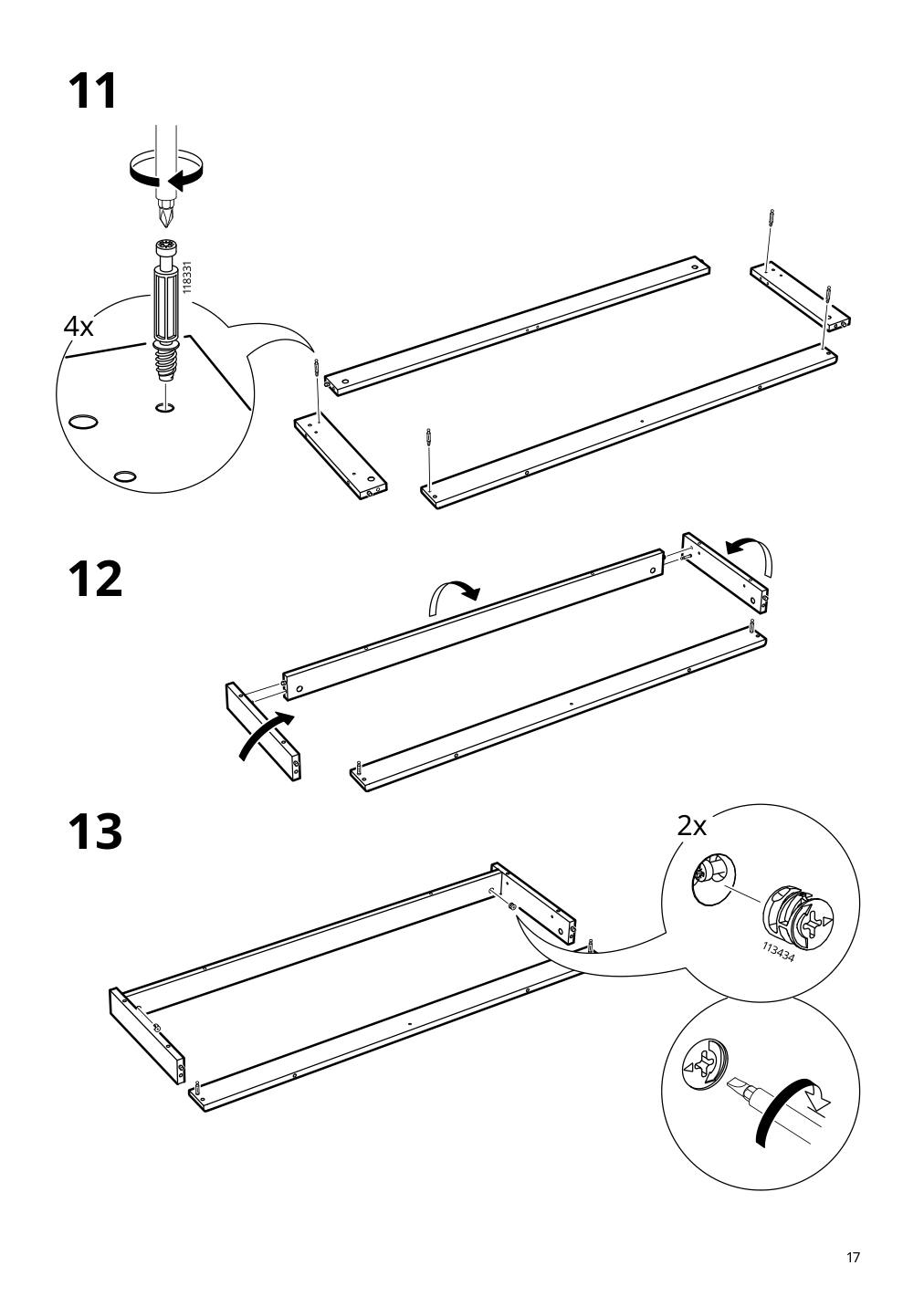 Assembly instructions for IKEA Lanesund bookcase gray brown | Page 17 - IKEA LANESUND storage combination 895.147.27