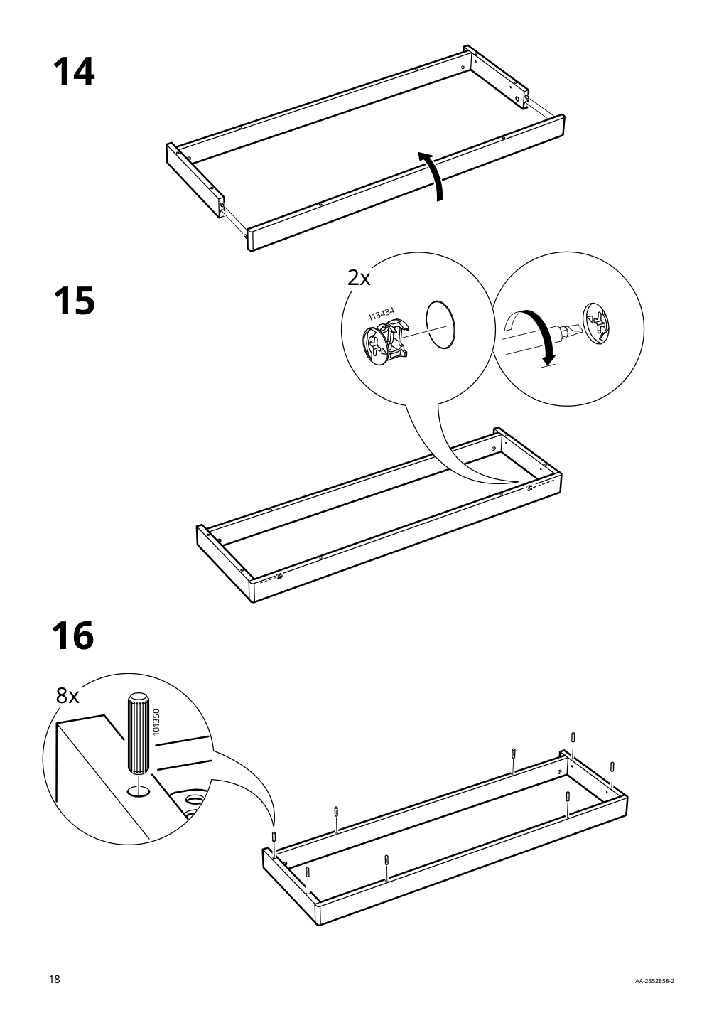 Assembly instructions for IKEA Lanesund bookcase gray brown | Page 18 - IKEA LANESUND storage combination 895.147.27