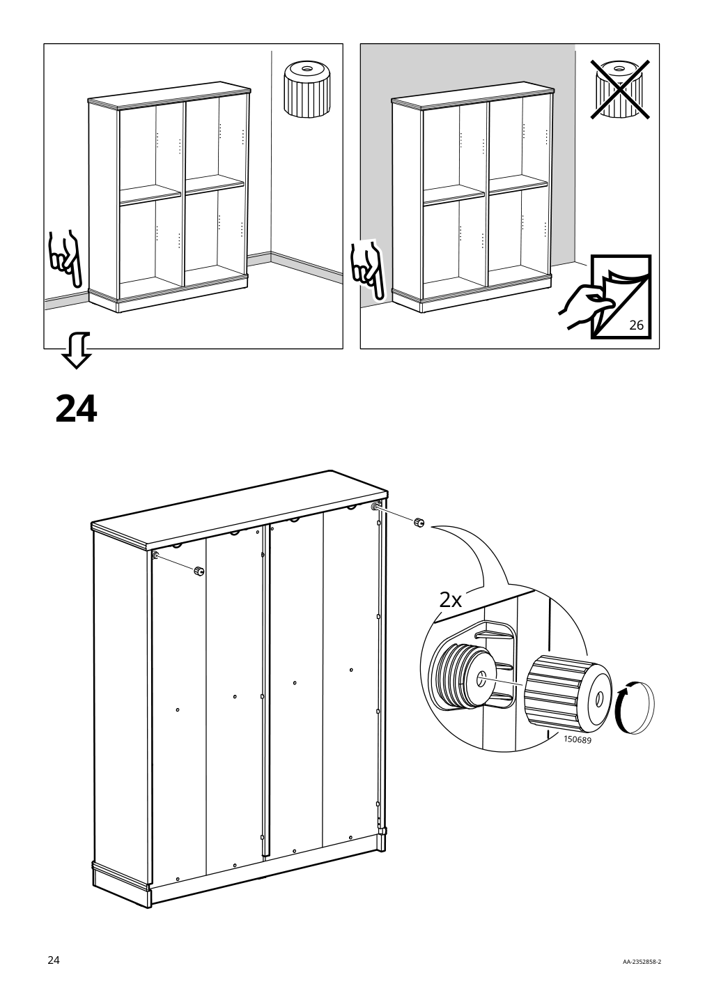 Assembly instructions for IKEA Lanesund bookcase gray brown | Page 24 - IKEA LANESUND storage combination 895.147.27