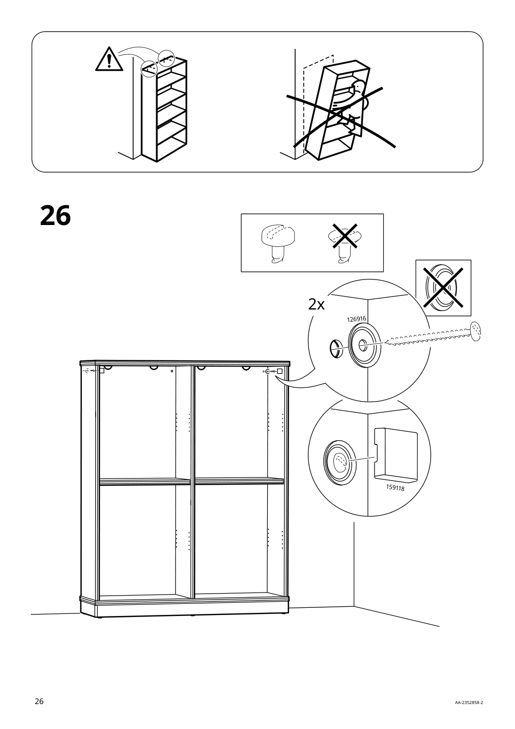 Assembly instructions for IKEA Lanesund bookcase gray brown | Page 26 - IKEA LANESUND storage combination 895.147.27