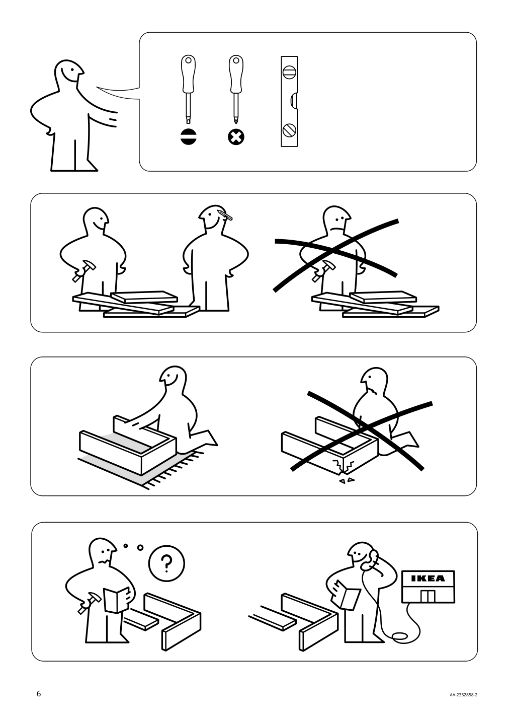 Assembly instructions for IKEA Lanesund bookcase gray brown | Page 6 - IKEA LANESUND storage combination 895.147.27