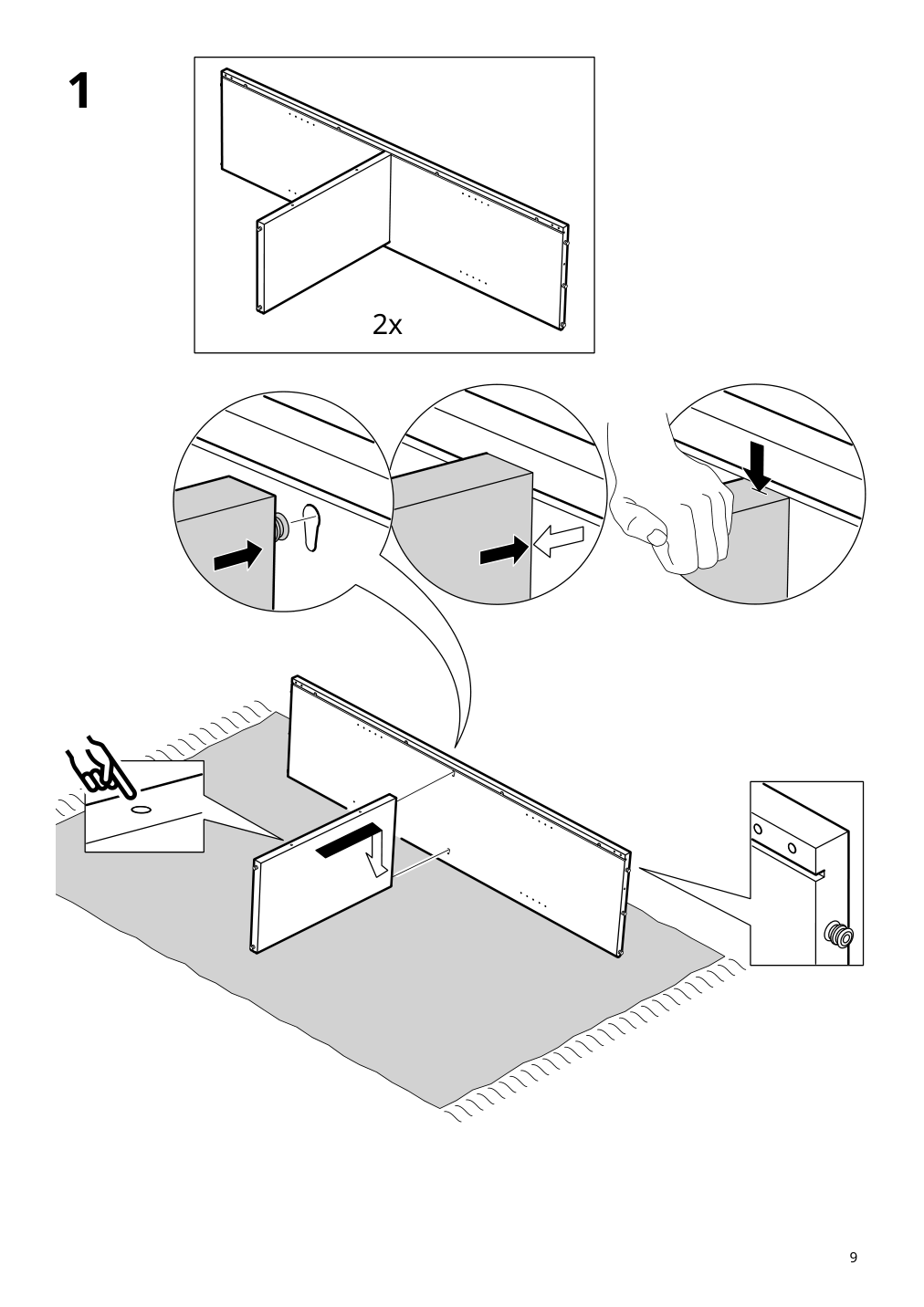 Assembly instructions for IKEA Lanesund bookcase gray brown | Page 9 - IKEA LANESUND storage combination 895.147.27