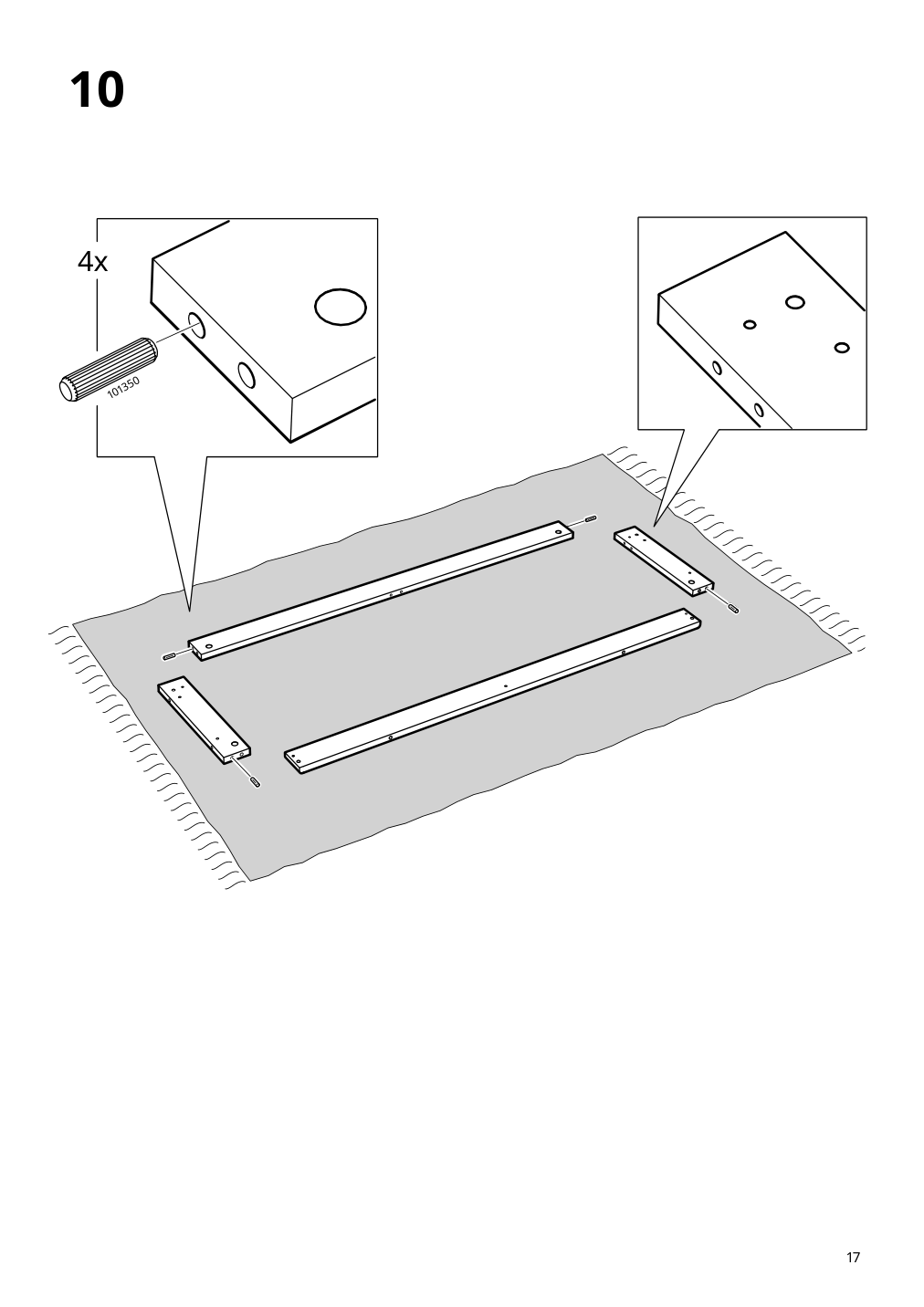 Assembly instructions for IKEA Lanesund glass door cabinet gray brown | Page 17 - IKEA LANESUND TV storage combination 495.147.29