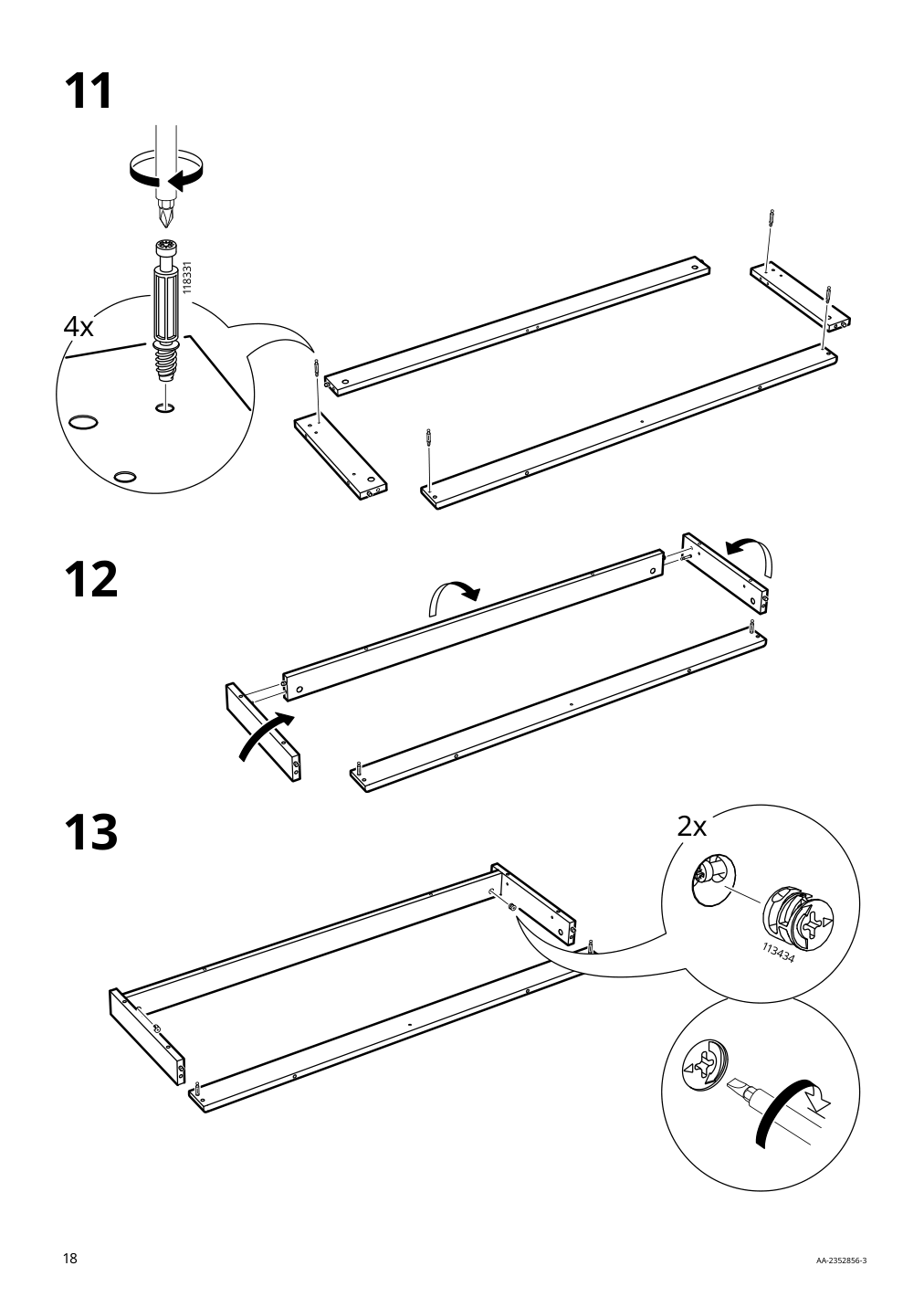 Assembly instructions for IKEA Lanesund glass door cabinet gray brown | Page 18 - IKEA LANESUND TV storage combination 495.147.29