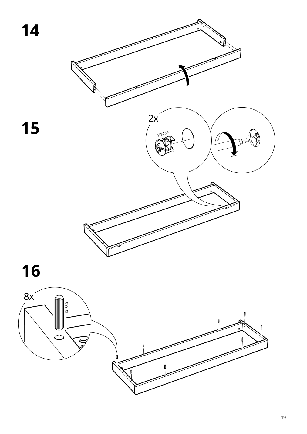 Assembly instructions for IKEA Lanesund glass door cabinet gray brown | Page 19 - IKEA LANESUND storage combination 895.147.27