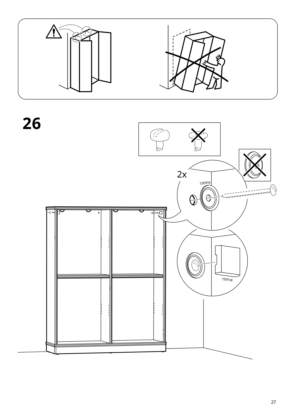 Assembly instructions for IKEA Lanesund glass door cabinet gray brown | Page 27 - IKEA LANESUND storage combination 895.147.27