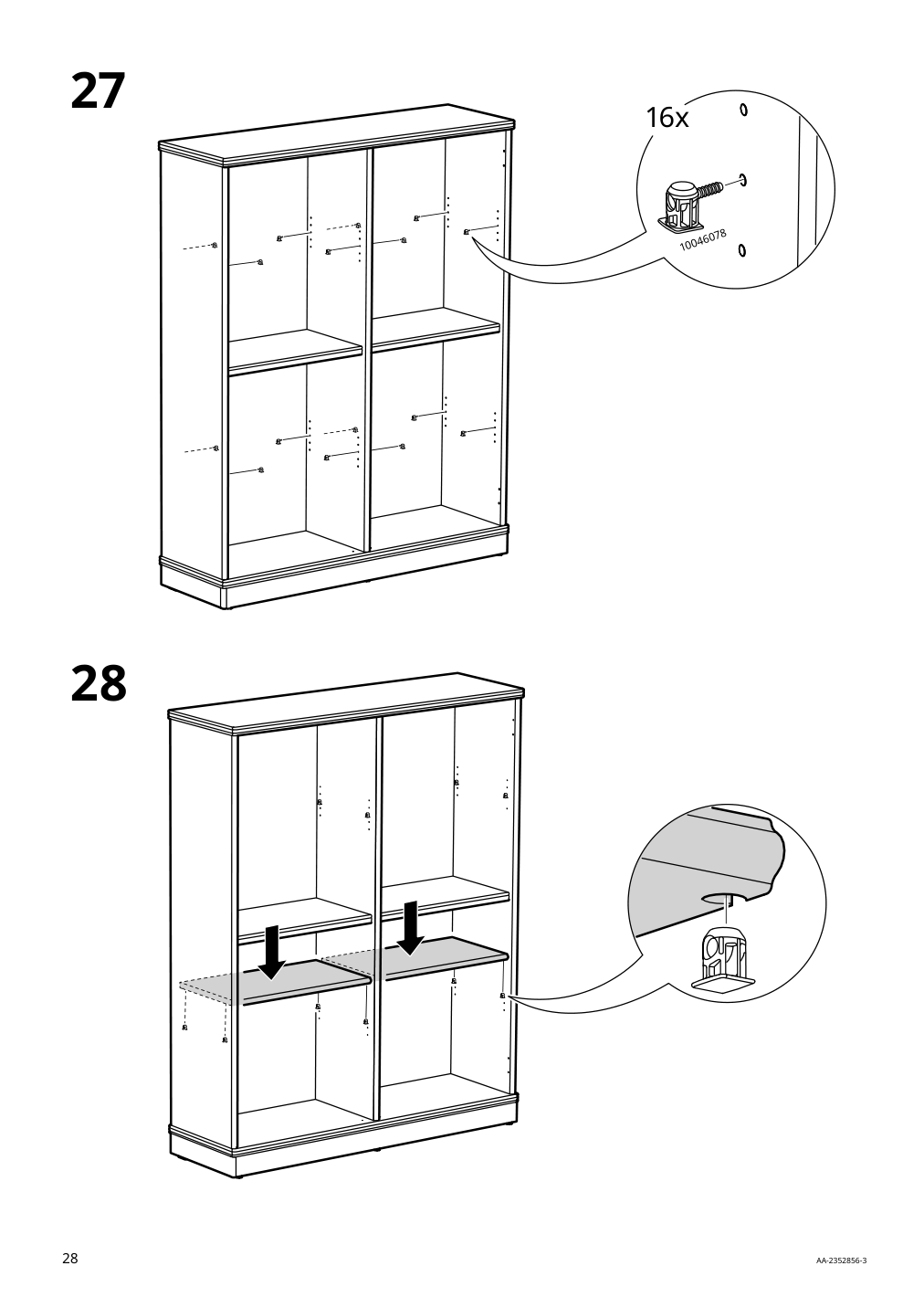 Assembly instructions for IKEA Lanesund glass door cabinet gray brown | Page 28 - IKEA LANESUND storage combination 895.147.27