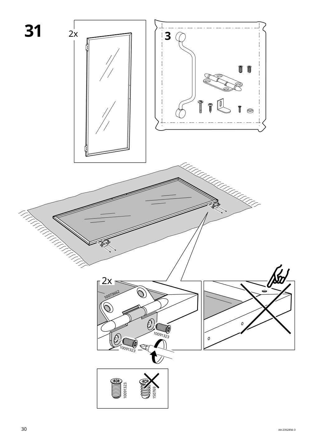 Assembly instructions for IKEA Lanesund glass door cabinet gray brown | Page 30 - IKEA LANESUND TV storage combination 495.147.29