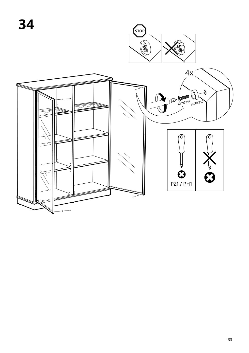 Assembly instructions for IKEA Lanesund glass door cabinet gray brown | Page 33 - IKEA LANESUND TV storage combination 495.147.29