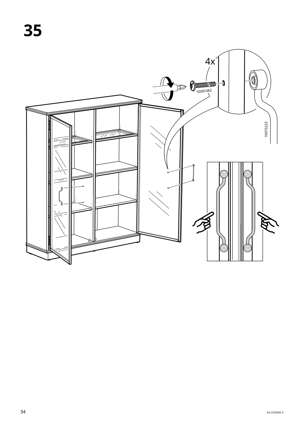 Assembly instructions for IKEA Lanesund glass door cabinet gray brown | Page 34 - IKEA LANESUND storage combination 895.147.27