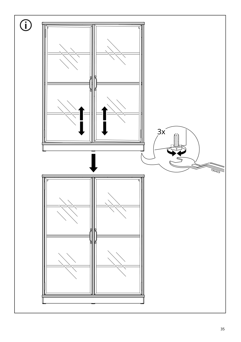 Assembly instructions for IKEA Lanesund glass door cabinet gray brown | Page 35 - IKEA LANESUND storage combination 895.147.27