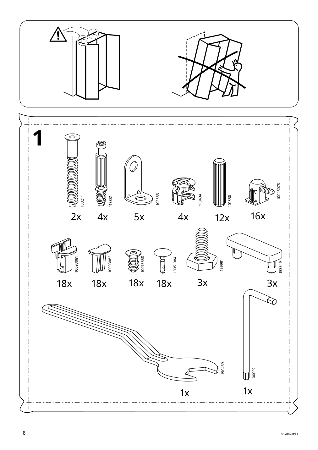 Assembly instructions for IKEA Lanesund glass door cabinet gray brown | Page 8 - IKEA LANESUND glass-door cabinet 804.665.56