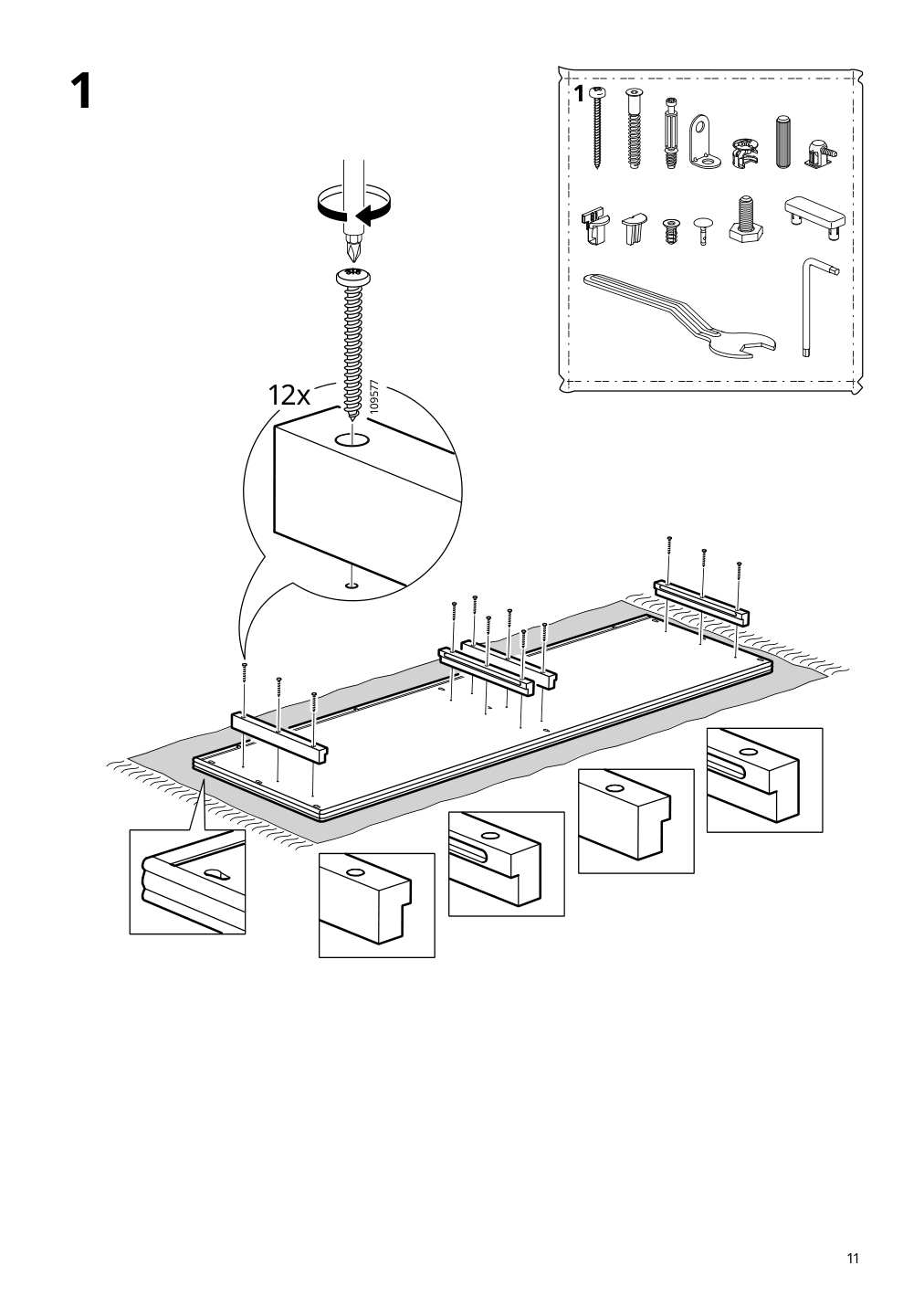 Assembly instructions for IKEA Lanesund sideboard gray brown | Page 11 - IKEA LANESUND sideboard 904.665.46