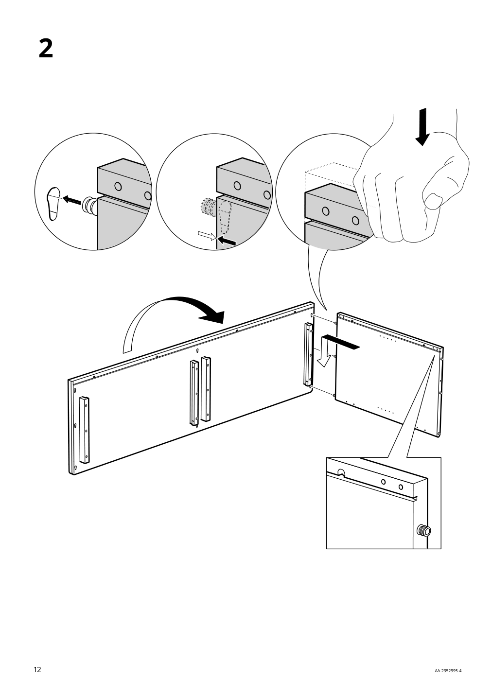 Assembly instructions for IKEA Lanesund sideboard gray brown | Page 12 - IKEA LANESUND TV storage combination 295.147.30