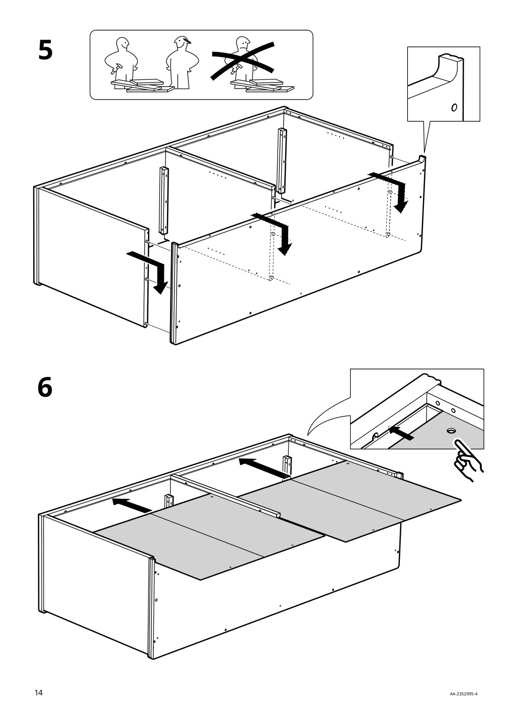 Assembly instructions for IKEA Lanesund sideboard gray brown | Page 14 - IKEA LANESUND storage combination 695.147.28