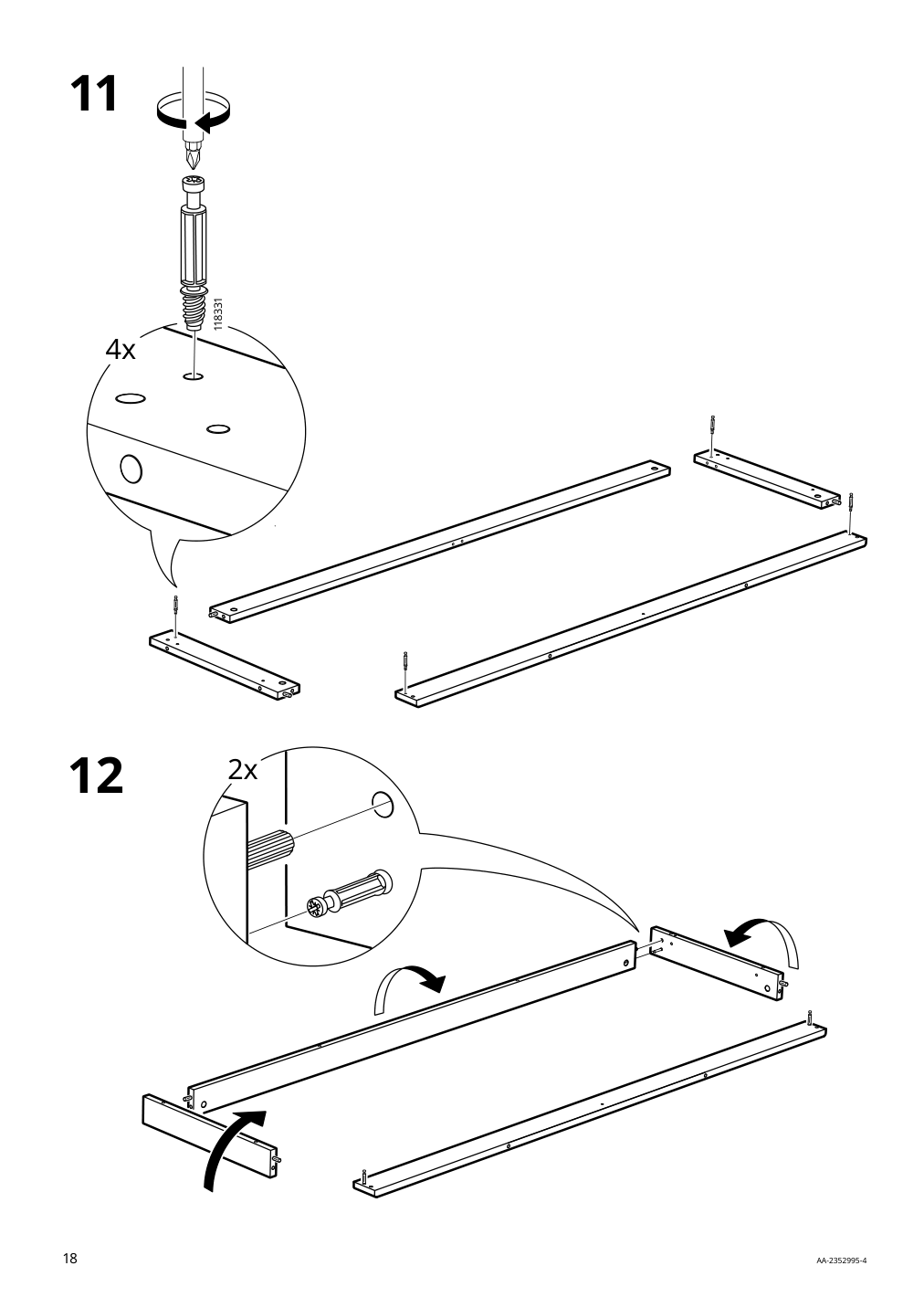 Assembly instructions for IKEA Lanesund sideboard gray brown | Page 18 - IKEA LANESUND sideboard 904.665.46