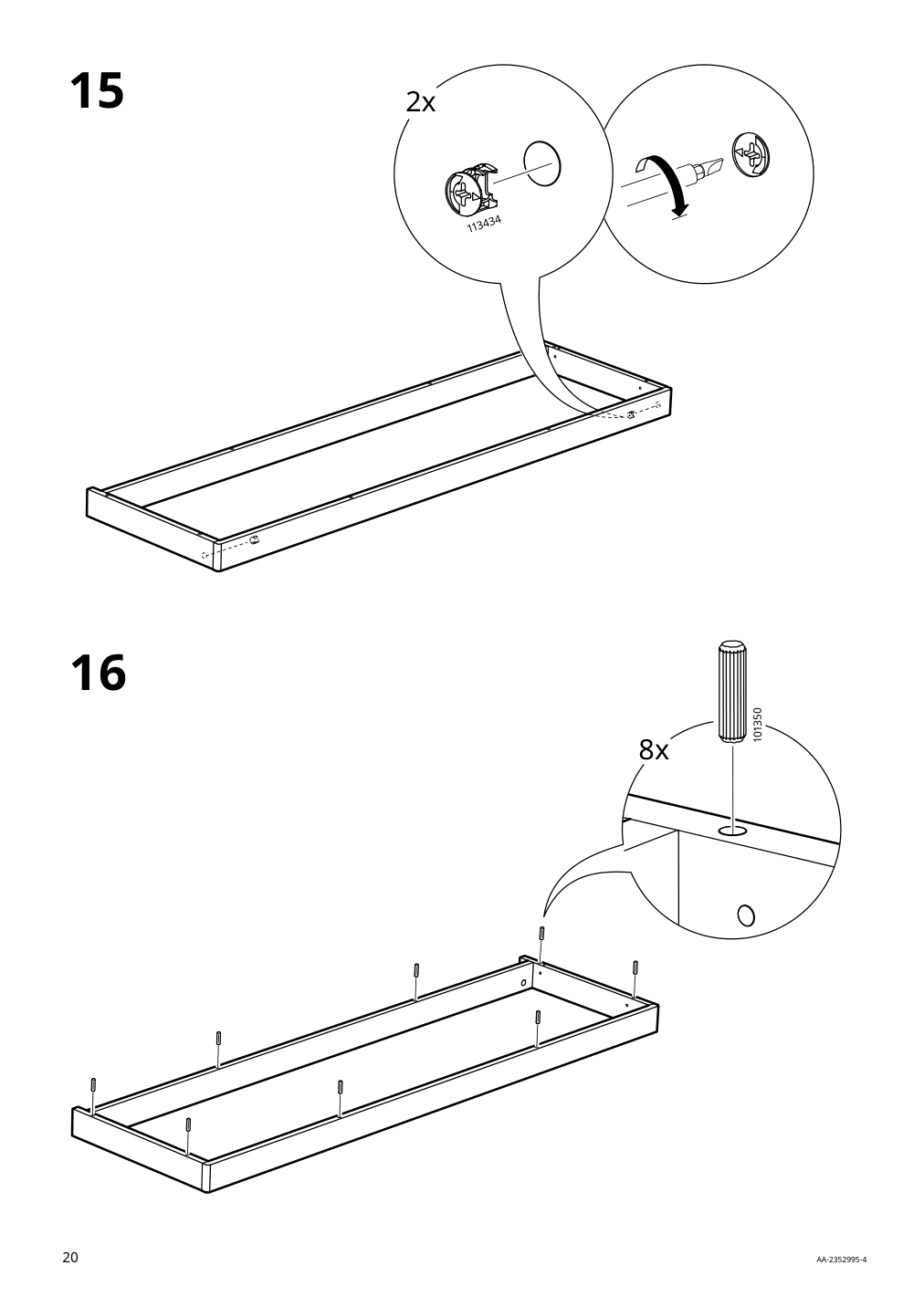 Assembly instructions for IKEA Lanesund sideboard gray brown | Page 20 - IKEA LANESUND sideboard 904.665.46