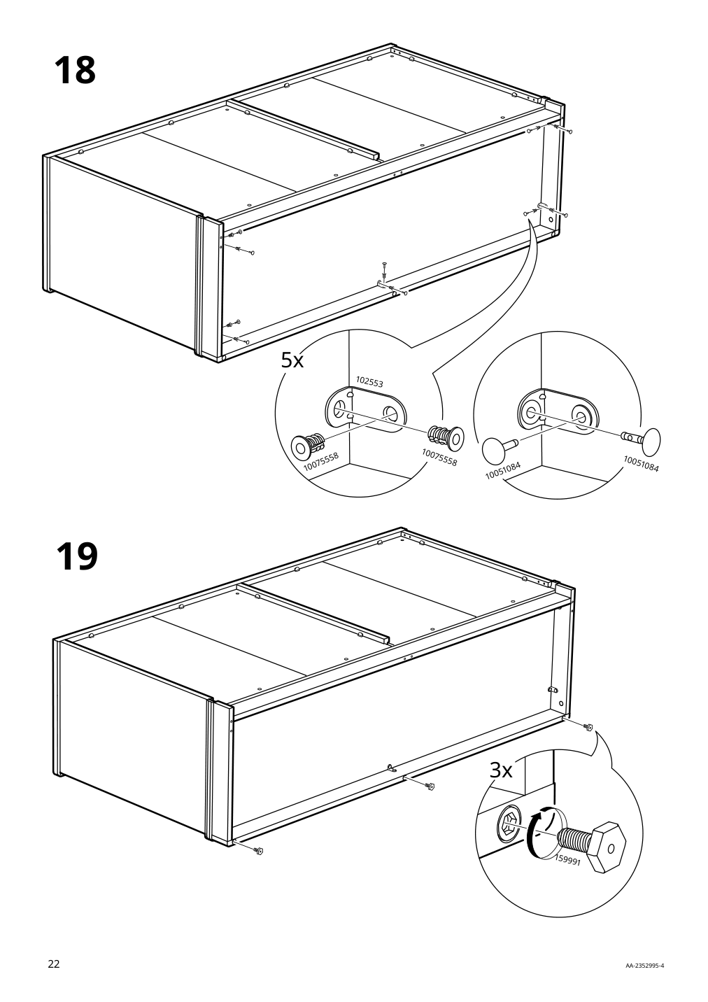 Assembly instructions for IKEA Lanesund sideboard gray brown | Page 22 - IKEA LANESUND sideboard 904.665.46