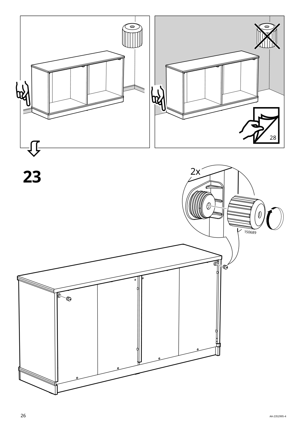 Assembly instructions for IKEA Lanesund sideboard gray brown | Page 26 - IKEA LANESUND storage combination 695.147.28