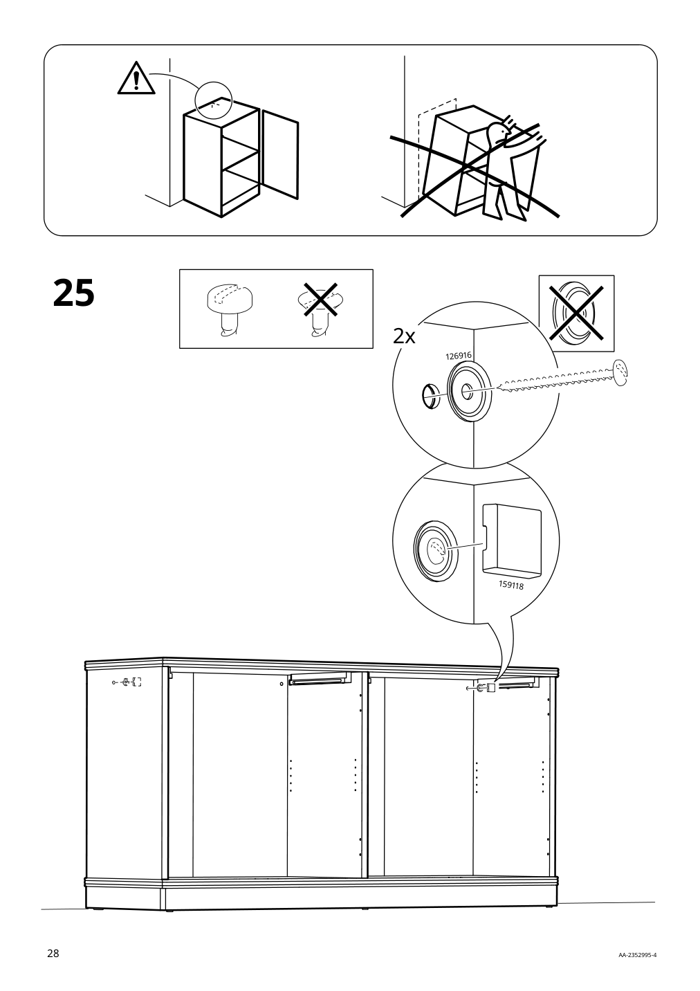 Assembly instructions for IKEA Lanesund sideboard gray brown | Page 28 - IKEA LANESUND storage combination 695.147.28