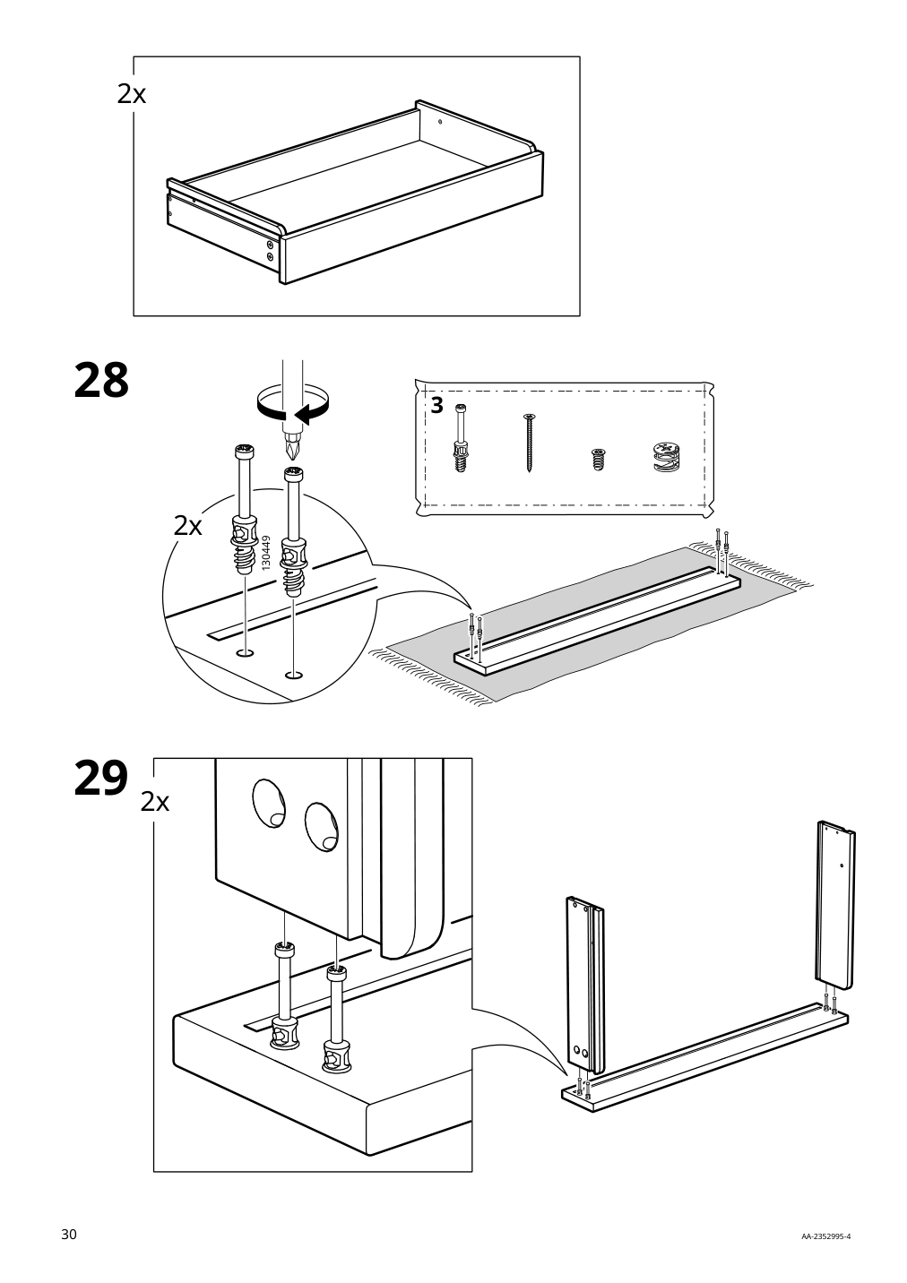 Assembly instructions for IKEA Lanesund sideboard gray brown | Page 30 - IKEA LANESUND TV storage combination 295.147.30