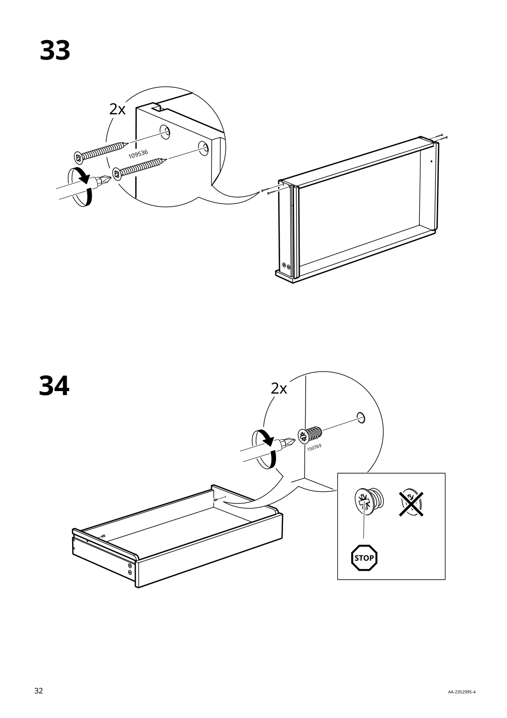 Assembly instructions for IKEA Lanesund sideboard gray brown | Page 32 - IKEA LANESUND sideboard 904.665.46