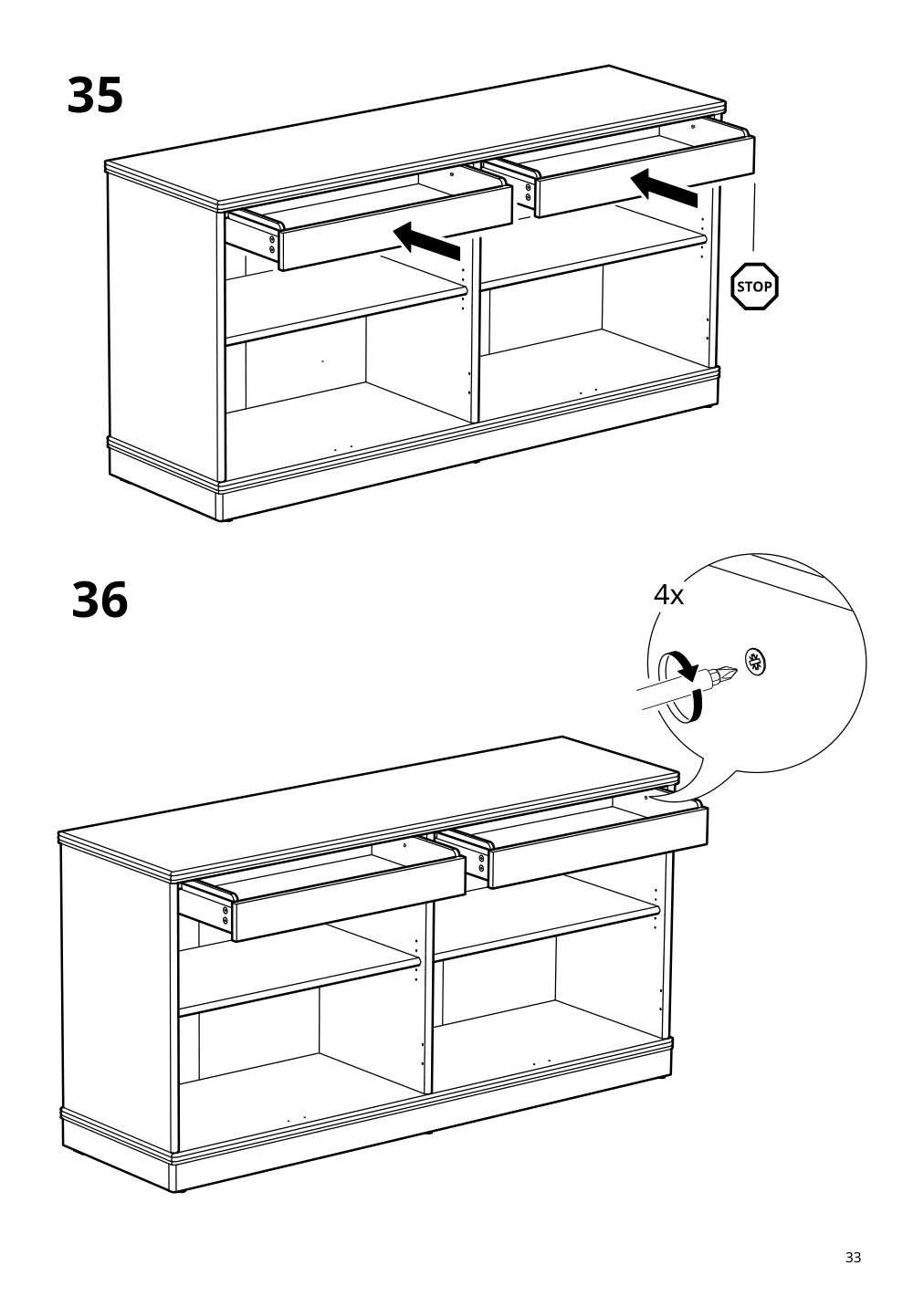 Assembly instructions for IKEA Lanesund sideboard gray brown | Page 33 - IKEA LANESUND sideboard 904.665.46