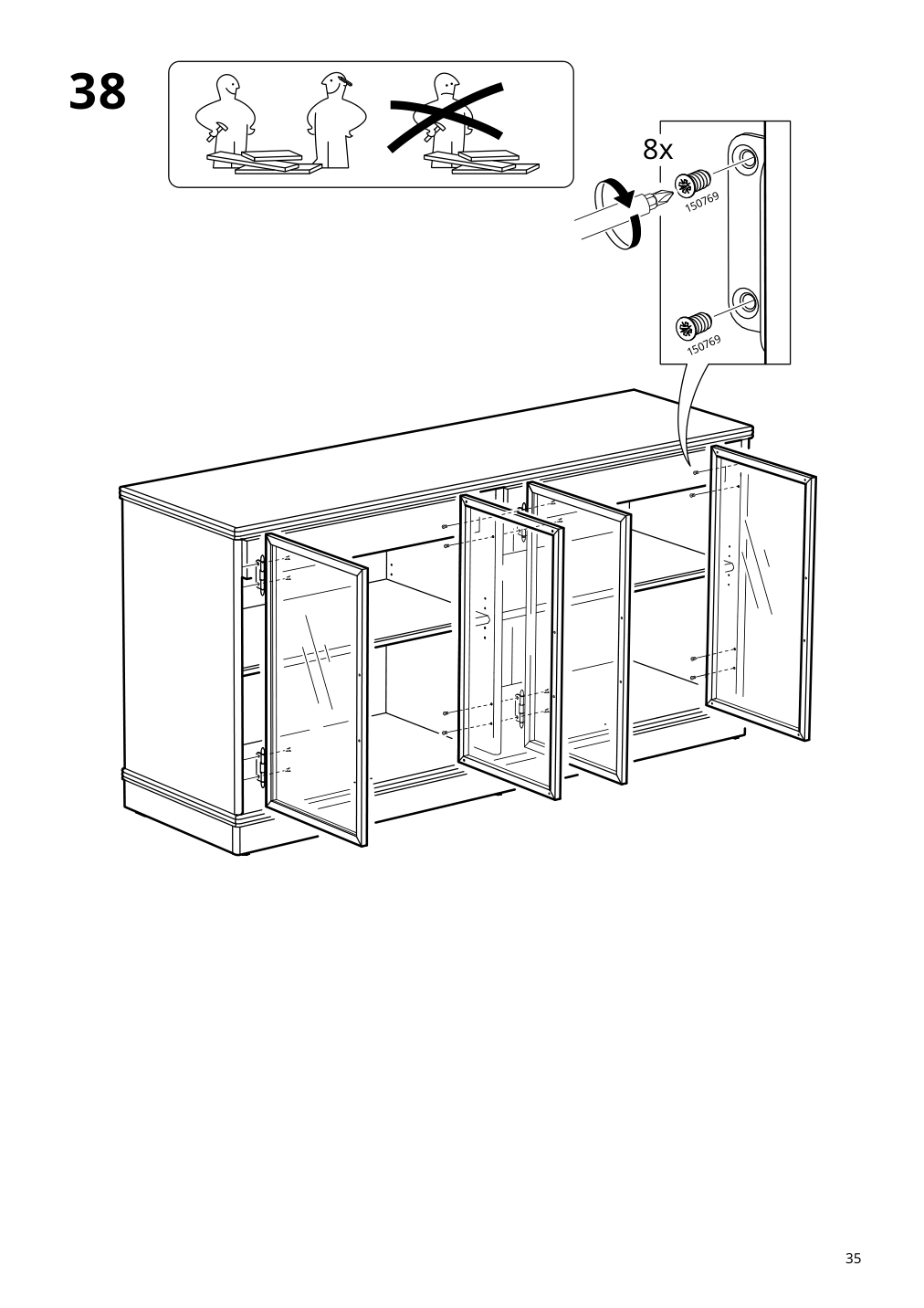 Assembly instructions for IKEA Lanesund sideboard gray brown | Page 35 - IKEA LANESUND TV storage combination 295.147.30