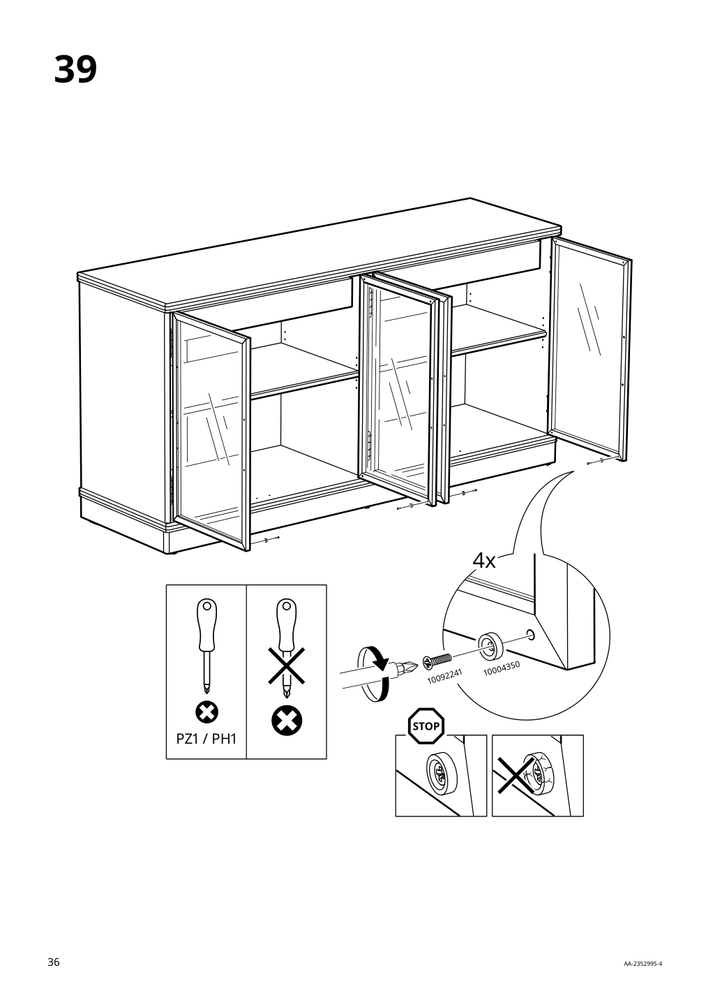 Assembly instructions for IKEA Lanesund sideboard gray brown | Page 36 - IKEA LANESUND TV storage combination 295.147.30