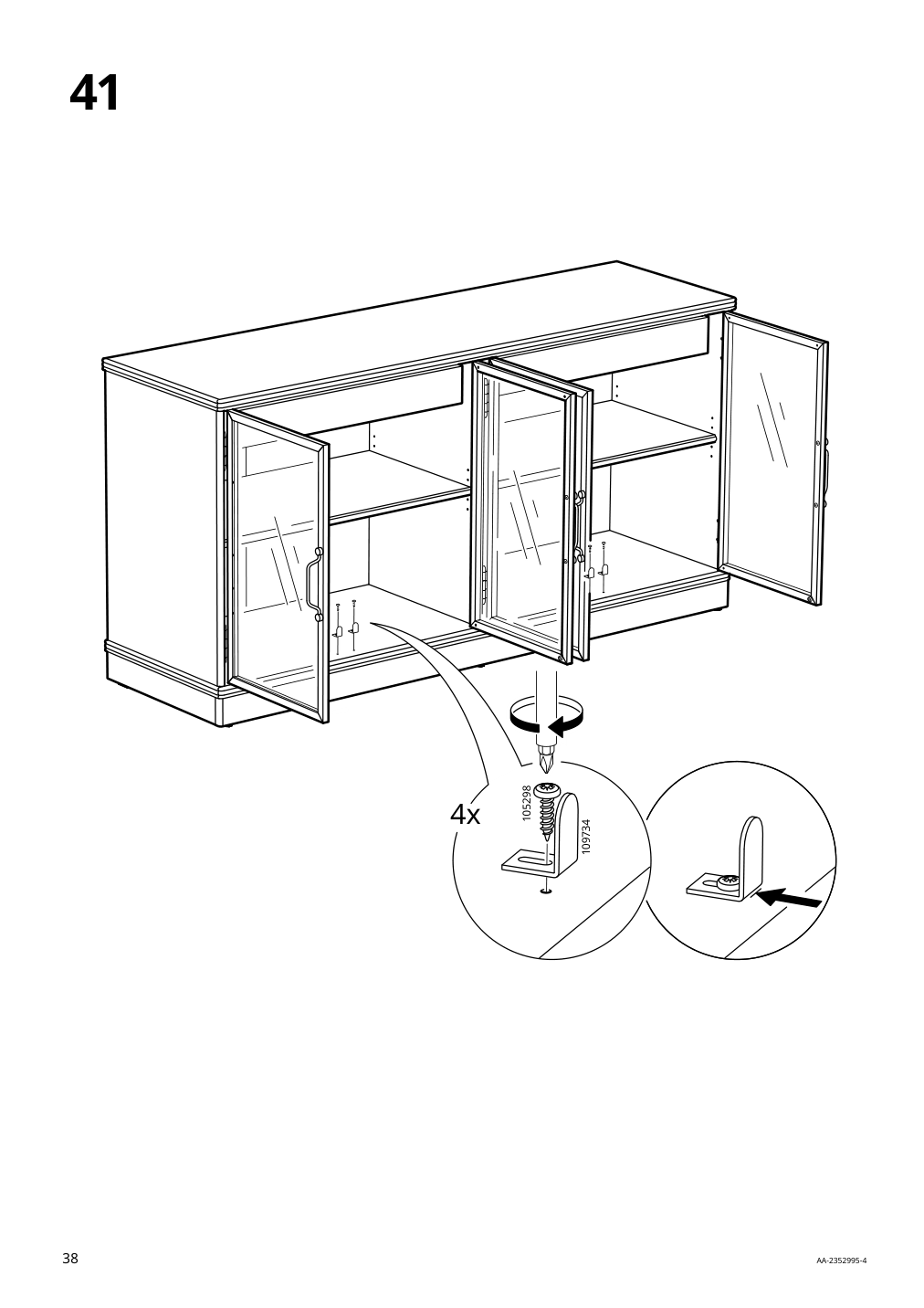 Assembly instructions for IKEA Lanesund sideboard gray brown | Page 38 - IKEA LANESUND storage combination 695.147.28