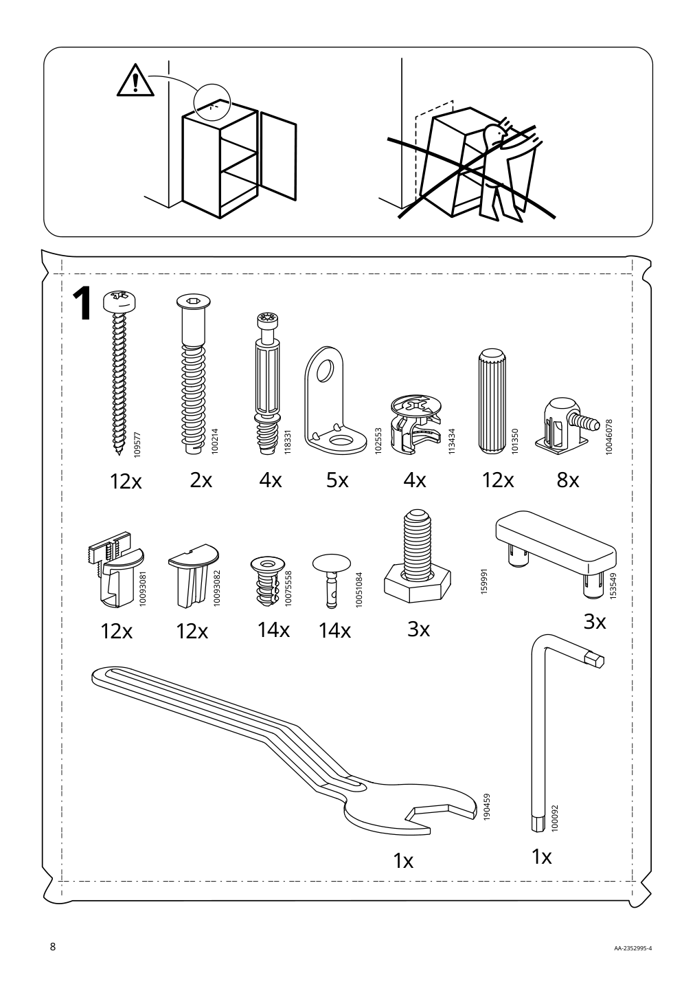 Assembly instructions for IKEA Lanesund sideboard gray brown | Page 8 - IKEA LANESUND sideboard 904.665.46