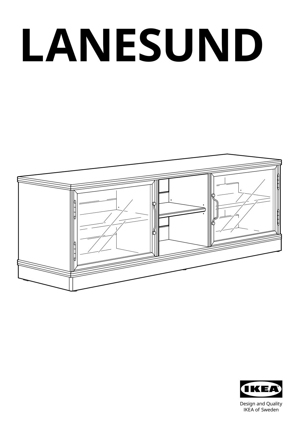 Assembly instructions for IKEA Lanesund tv unit gray brown | Page 1 - IKEA LANESUND TV storage combination 295.147.30