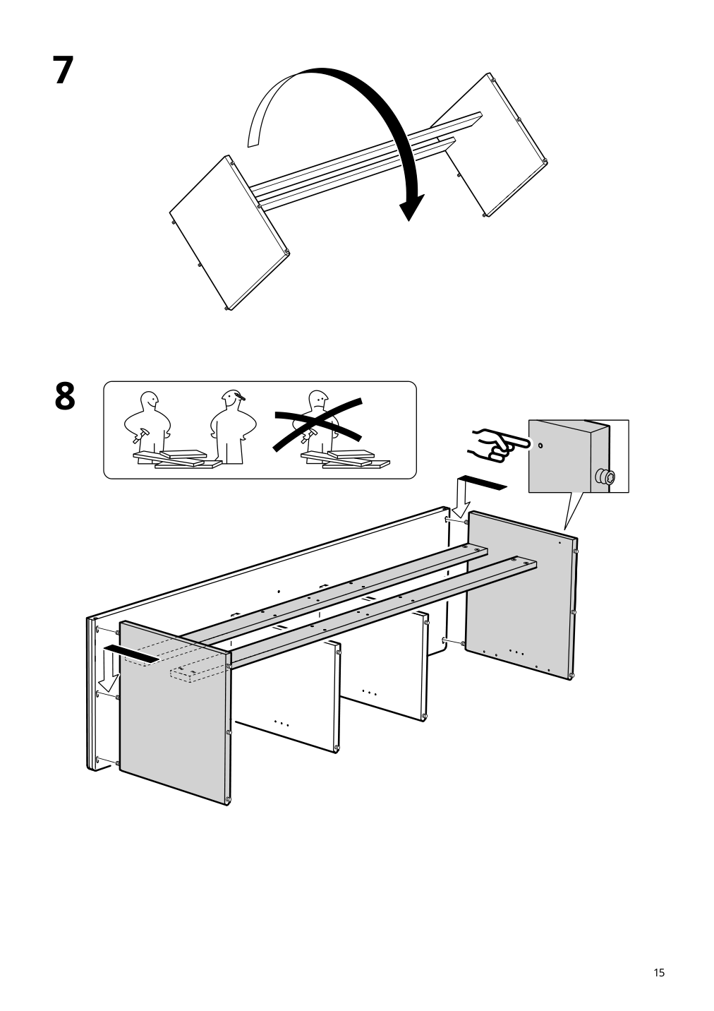 Assembly instructions for IKEA Lanesund tv unit gray brown | Page 15 - IKEA LANESUND TV storage combination 495.147.29