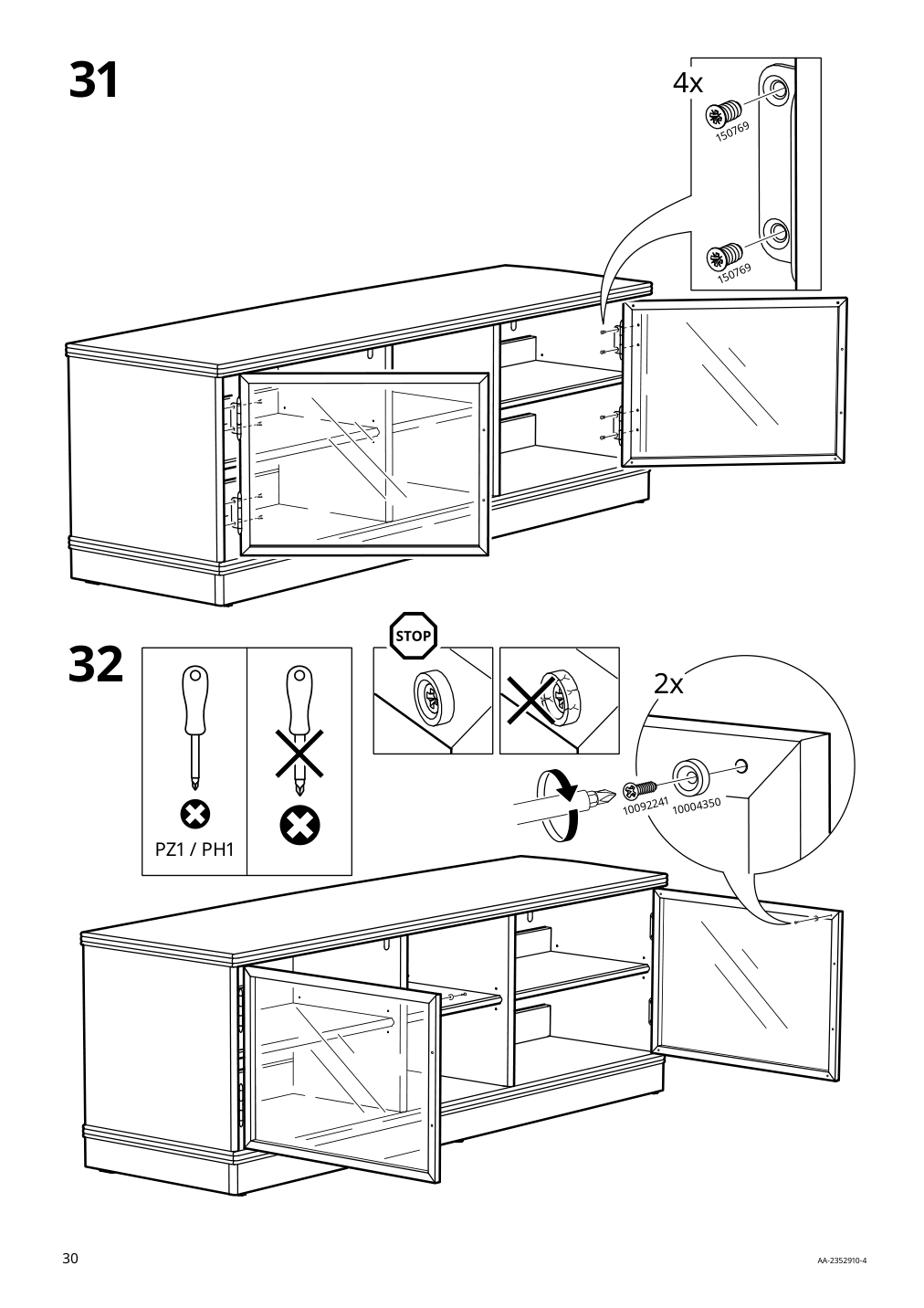 Assembly instructions for IKEA Lanesund tv unit gray brown | Page 30 - IKEA LANESUND TV storage combination 495.147.29