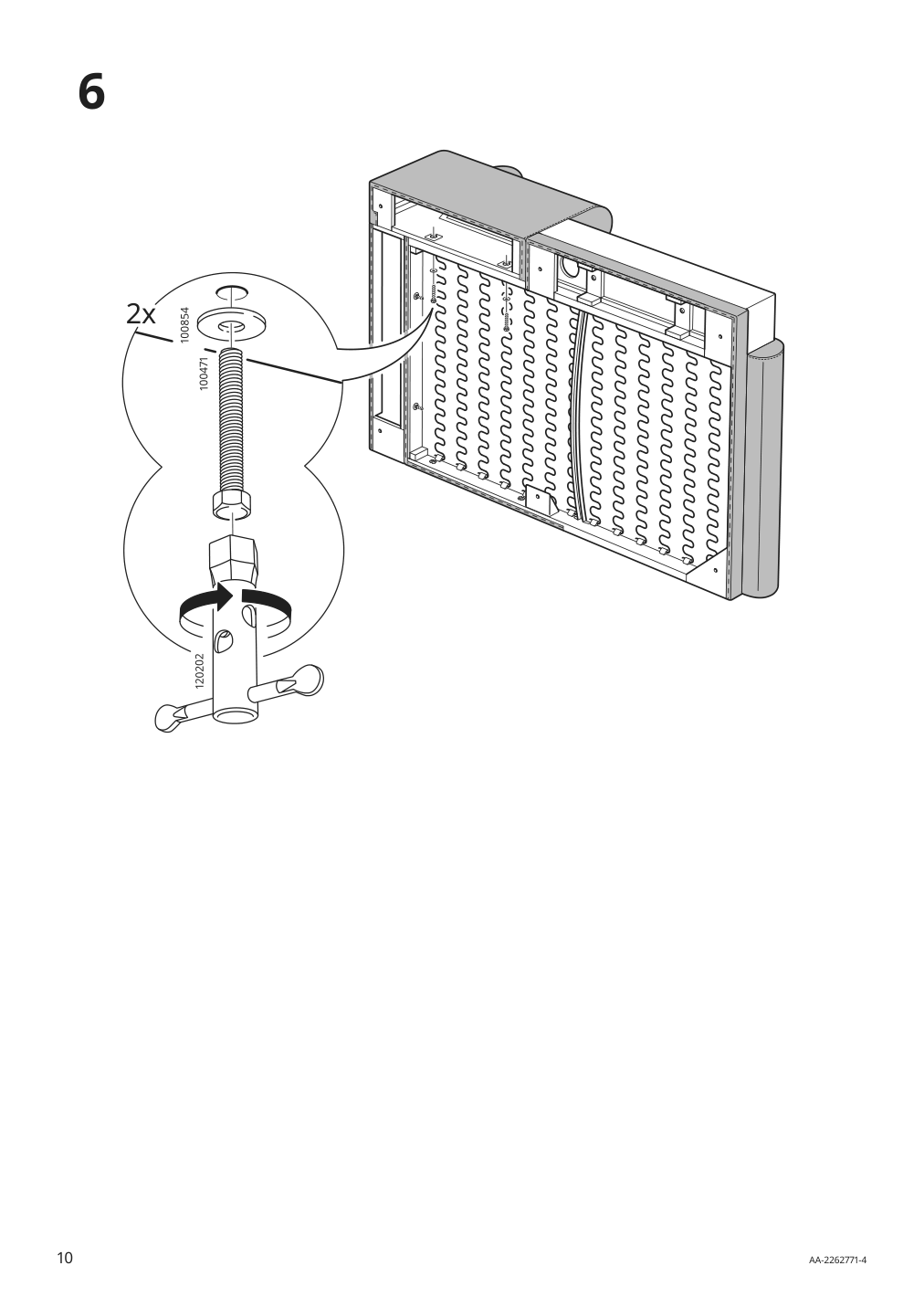 Assembly instructions for IKEA Langaryd frame 3 seat sofa w chs lng left lejde light gray | Page 10 - IKEA LÅNGARYD sofa w chaise, left 494.181.67