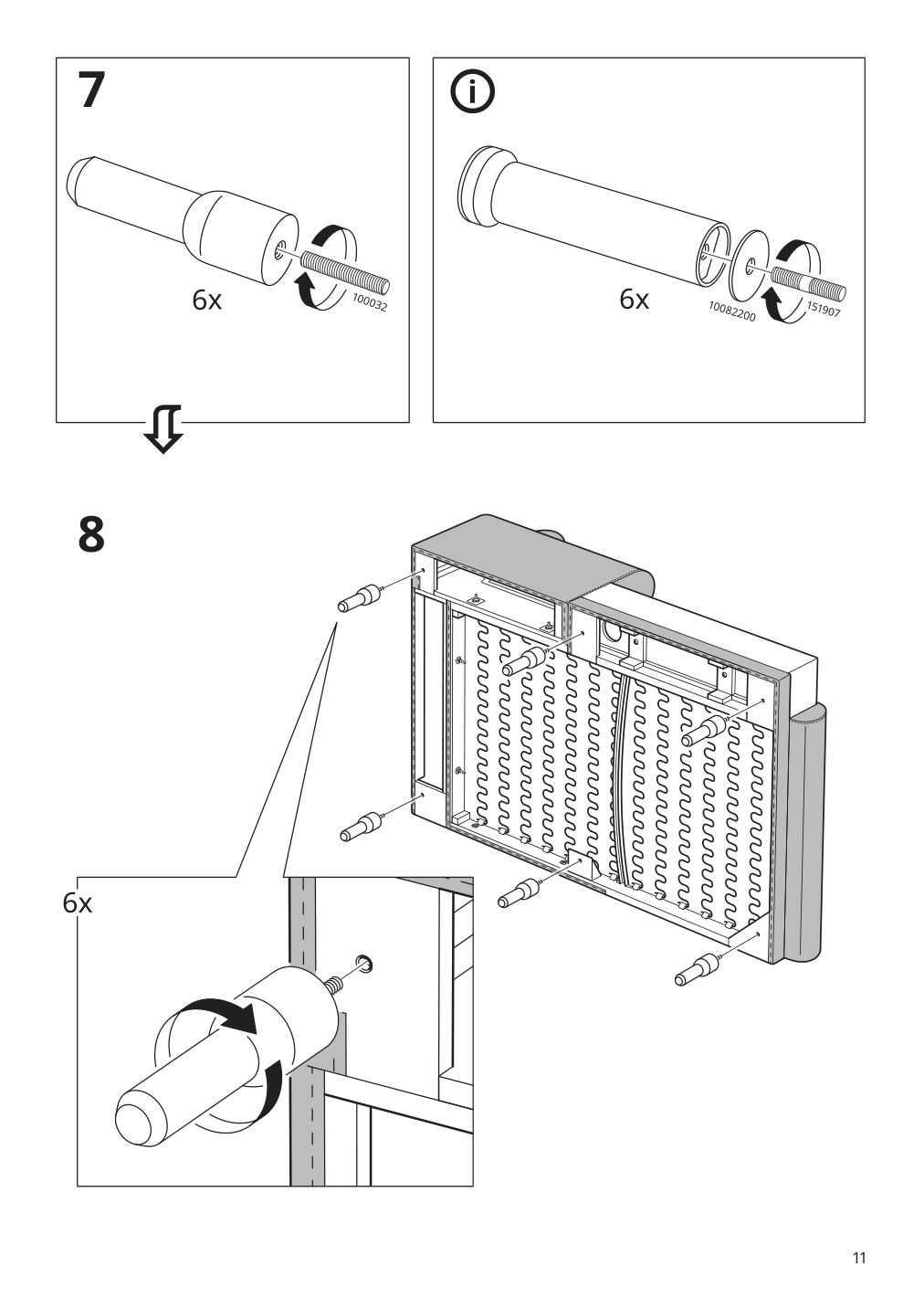 Assembly instructions for IKEA Langaryd frame 3 seat sofa w chs lng right lejde gray black | Page 11 - IKEA LÅNGARYD sofa w chaise, right 394.187.33