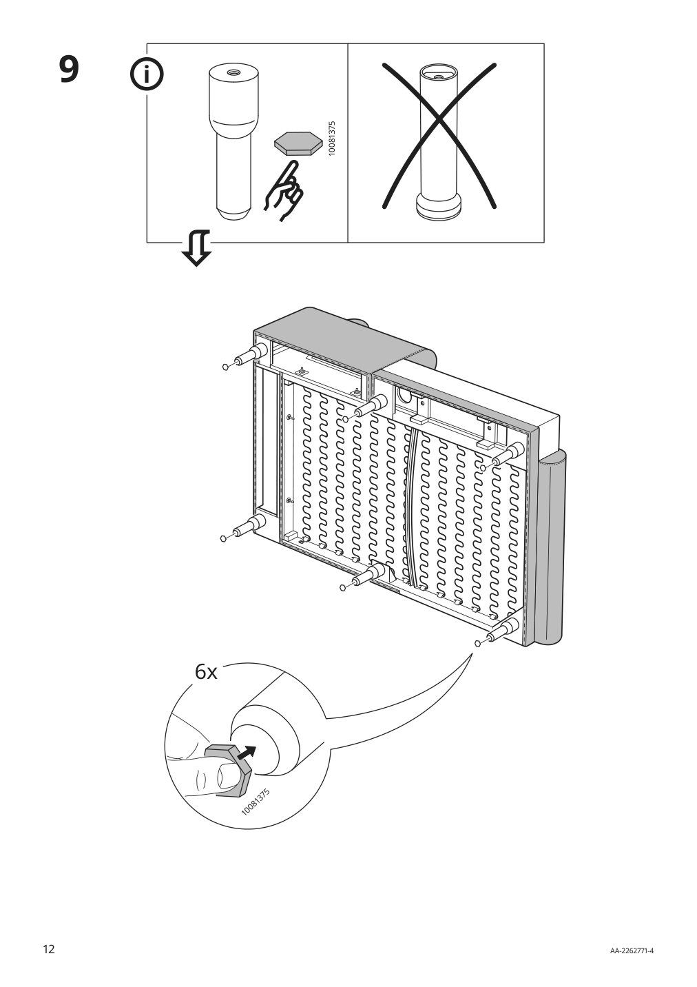 Assembly instructions for IKEA Langaryd frame 3 seat sofa w chs lng right lejde light gray | Page 12 - IKEA LÅNGARYD sofa w chaise, right 094.187.44