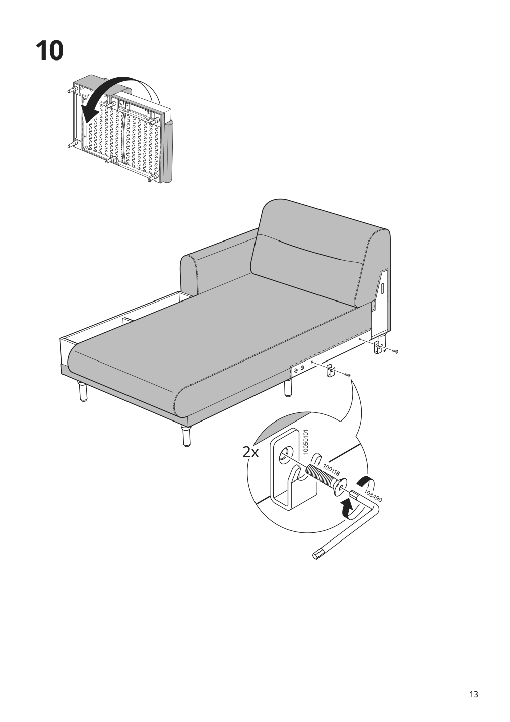 Assembly instructions for IKEA Langaryd frame 3 seat sofa w chs lng right lejde gray black | Page 13 - IKEA LÅNGARYD sofa w chaise, right 194.187.34