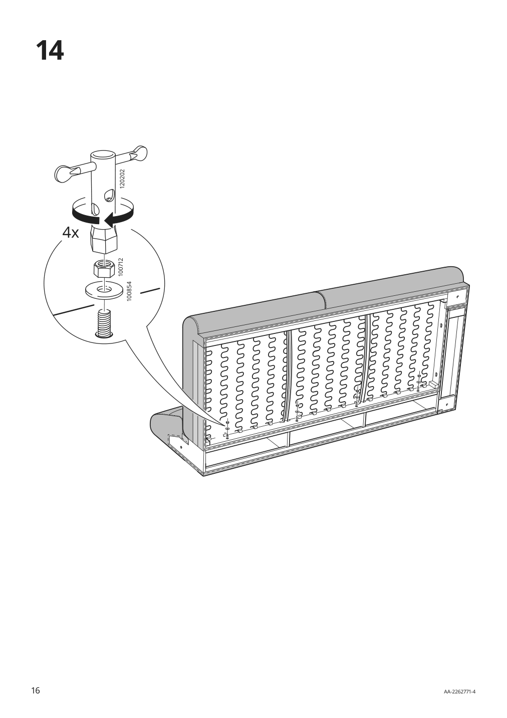 Assembly instructions for IKEA Langaryd frame 3 seat sofa w chs lng right lejde light gray | Page 16 - IKEA LÅNGARYD sofa w chaise, right 094.187.44