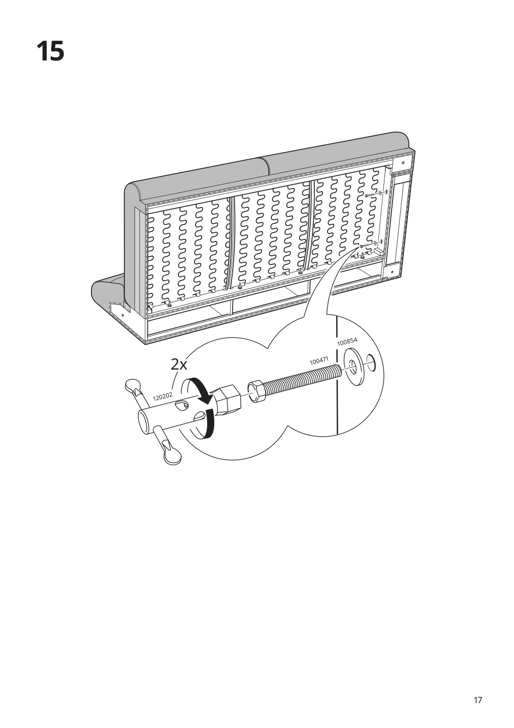 Assembly instructions for IKEA Langaryd frame 3 seat sofa w chs lng right lejde light gray | Page 17 - IKEA LÅNGARYD sofa w chaise, right 094.187.44