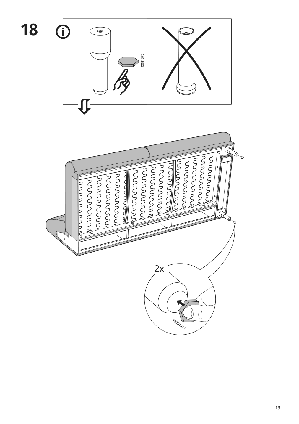 Assembly instructions for IKEA Langaryd frame 3 seat sofa w chs lng right lejde light gray | Page 19 - IKEA LÅNGARYD sofa w chaise, right 094.187.44