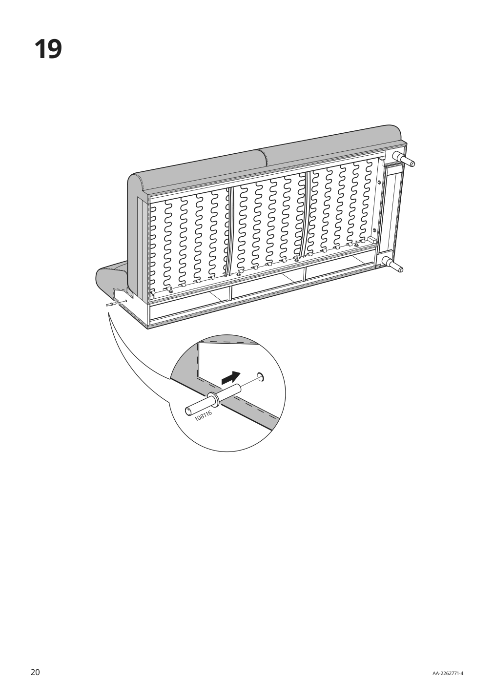 Assembly instructions for IKEA Langaryd frame 3 seat sofa w chs lng right lejde gray black | Page 20 - IKEA LÅNGARYD sofa w chaise, right 194.187.34