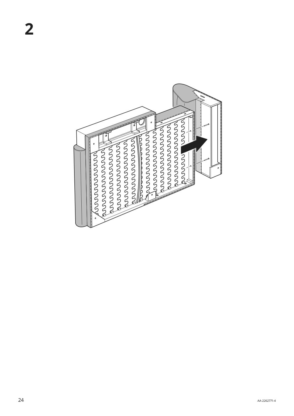 Assembly instructions for IKEA Langaryd frame 3 seat sofa w chs lng left lejde light gray | Page 24 - IKEA LÅNGARYD sofa w chaise, left 194.181.64