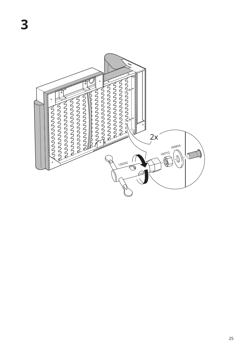 Assembly instructions for IKEA Langaryd frame 3 seat sofa w chs lng right lejde gray black | Page 25 - IKEA LÅNGARYD sofa w chaise, right 194.187.34