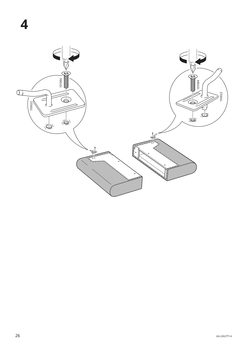 Assembly instructions for IKEA Langaryd frame 3 seat sofa w chs lng left lejde light gray | Page 26 - IKEA LÅNGARYD sofa w chaise, left 194.181.64