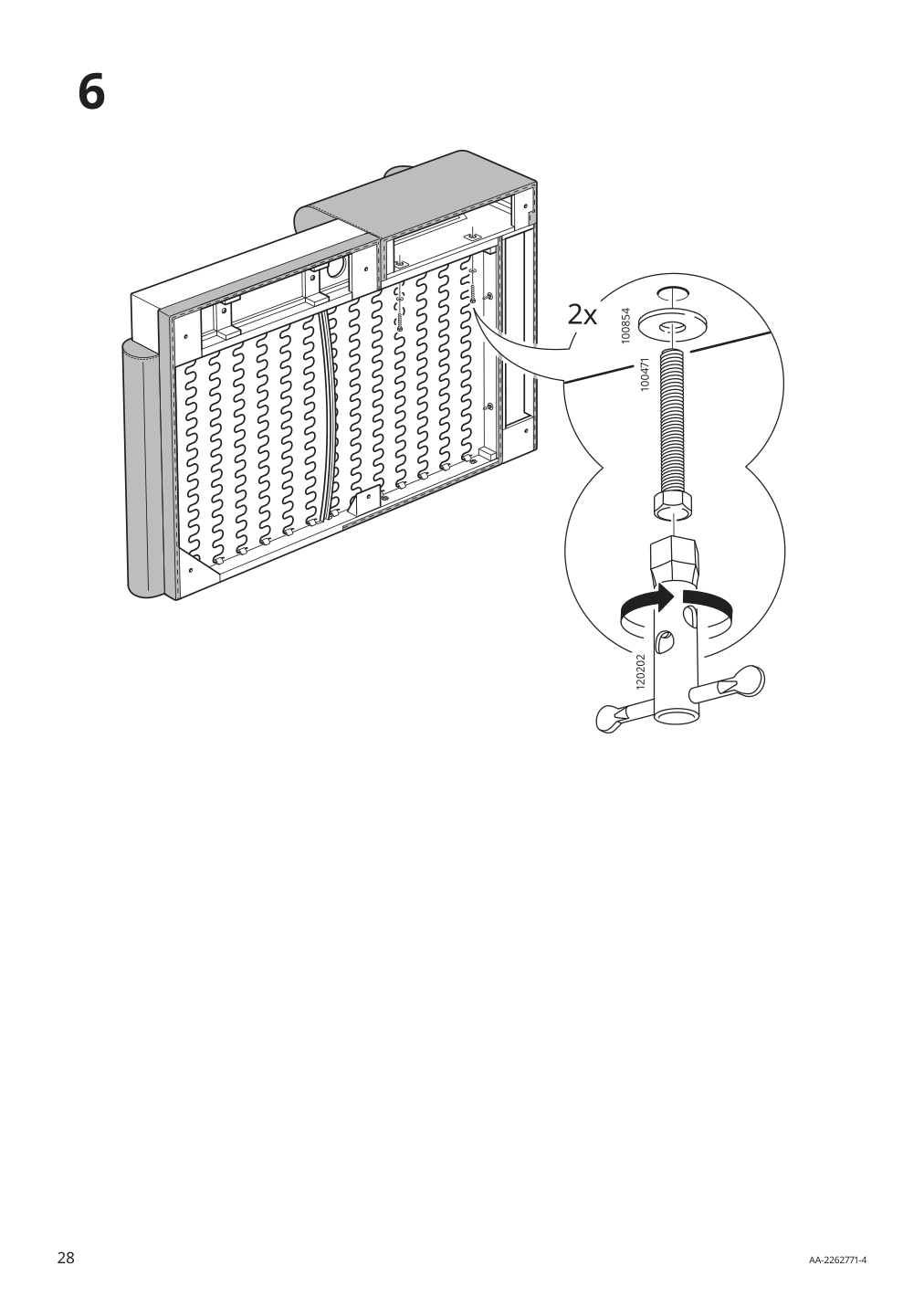 Assembly instructions for IKEA Langaryd frame 3 seat sofa w chs lng right lejde light gray | Page 28 - IKEA LÅNGARYD sofa w chaise, right 094.187.44