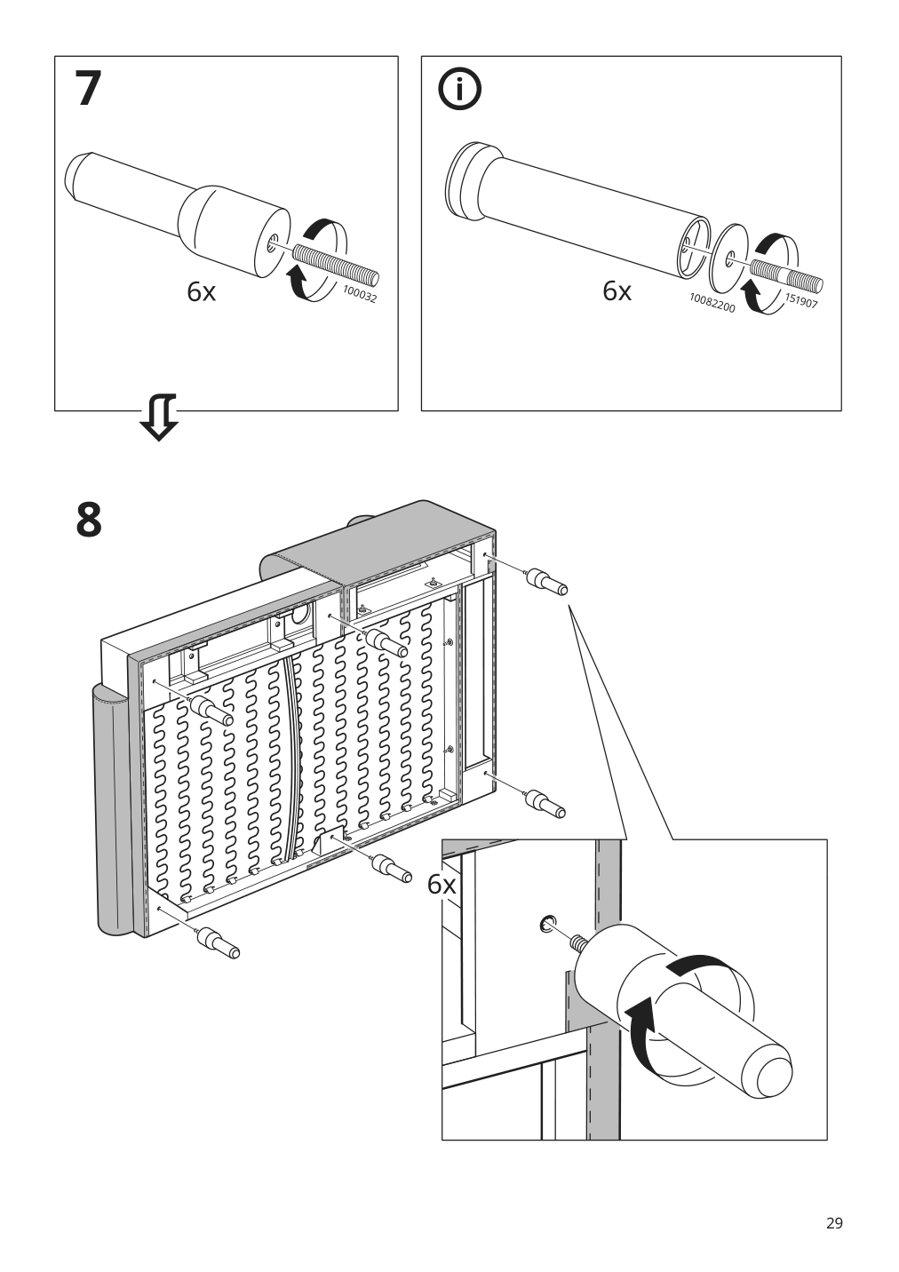 Assembly instructions for IKEA Langaryd frame 3 seat sofa w chs lng right lejde light gray | Page 29 - IKEA LÅNGARYD sofa w chaise, right 094.187.44