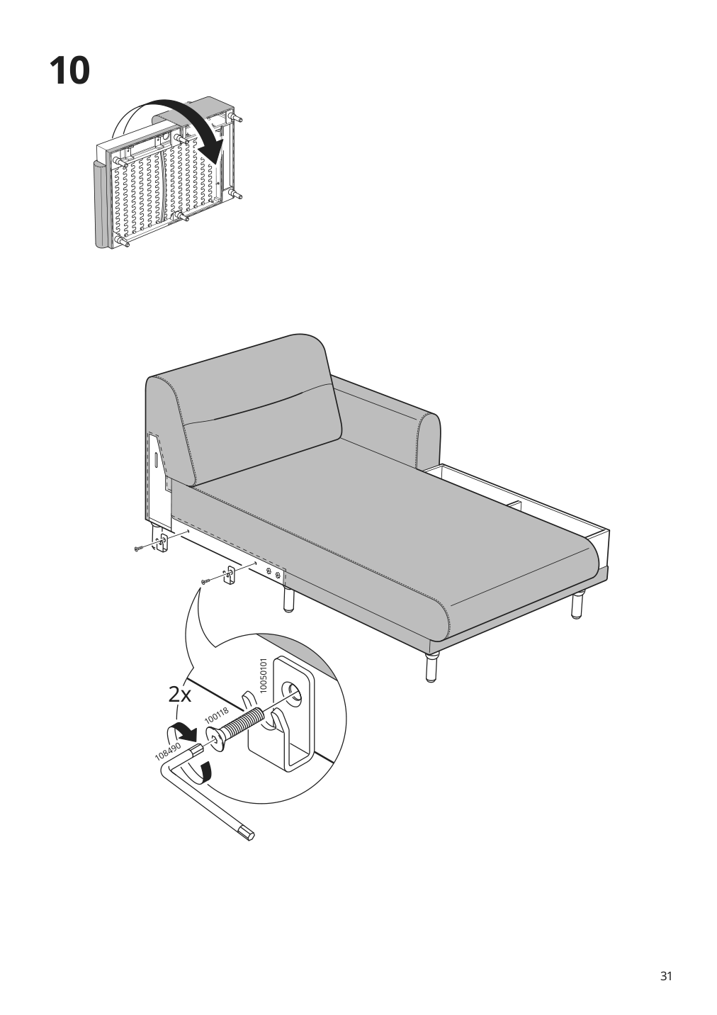 Assembly instructions for IKEA Langaryd frame 3 seat sofa w chs lng left lejde light gray | Page 31 - IKEA LÅNGARYD sofa w chaise, left 194.181.64