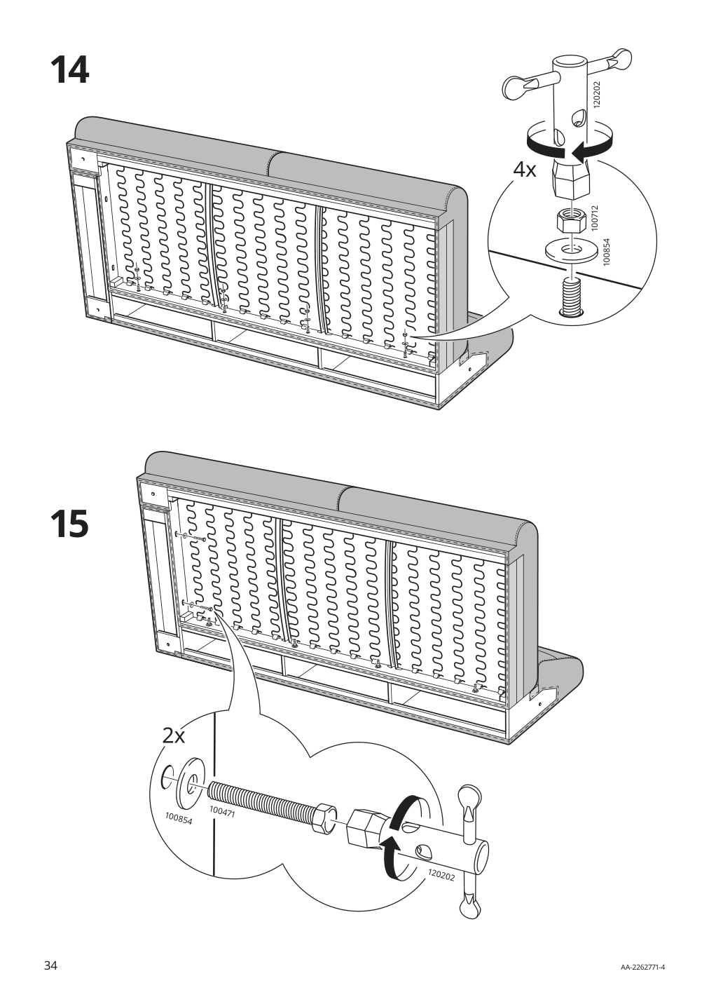 Assembly instructions for IKEA Langaryd frame 3 seat sofa w chs lng left lejde light gray | Page 34 - IKEA LÅNGARYD sofa w chaise, left 194.181.64