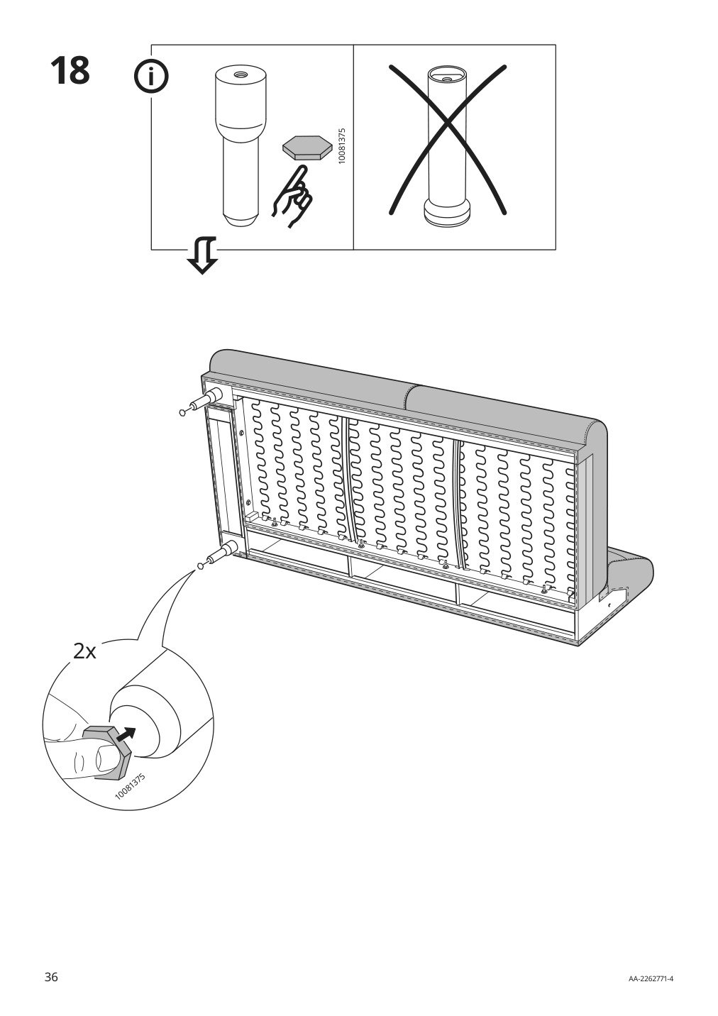 Assembly instructions for IKEA Langaryd frame 3 seat sofa w chs lng right lejde light gray | Page 36 - IKEA LÅNGARYD sofa w chaise, right 094.187.44